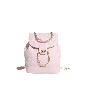 Fashionable rhombus backpack with chain straps