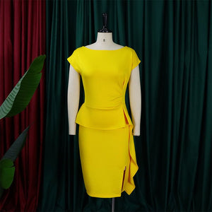 Women's Ruffle Sleeveless Bodycon Midi Dress