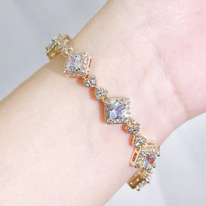 Luxury zircon women's bracelet featuring diamond-like shine and polished metal finish