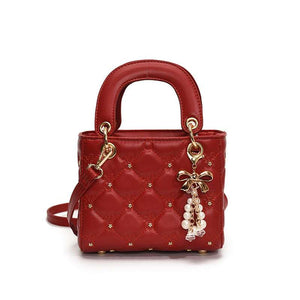 Stylish diamond embroidery polyester shoulder bag featuring intricate threadwork and a chic lightweight design