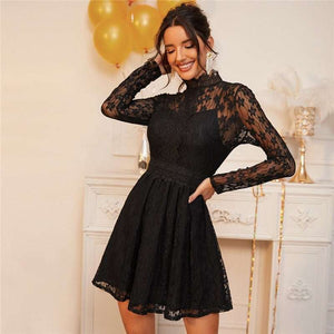 Sheer Lace Glamorous Overlay Dress Women