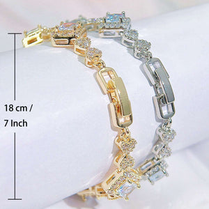 Luxury zircon women's bracelet featuring diamond-like shine and polished metal finish