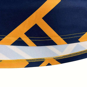 Women’s geometric print midi dress featuring flattering A-line shape