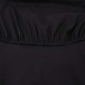 Chic mini dress featuring satin waistband and structured polyester fabric