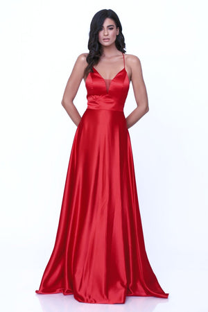 Arista Satin Evening Dress φορέματα βραδινά-3