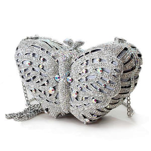 LO2366 - Imitation Rhodium White Metal Clutch with Top Grade Crystal in White-1