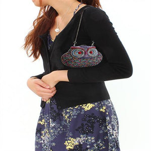 LO2368 - Ruthenium White Metal Clutch with Top Grade Crystal in Multi Color-3