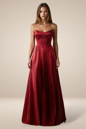 Sweetheart neckline Satin A-line dress