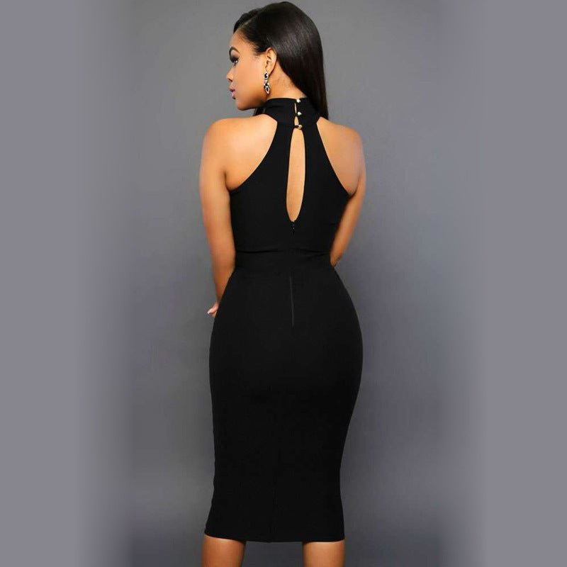 Women Sleeveless Silk Bodycon Dress