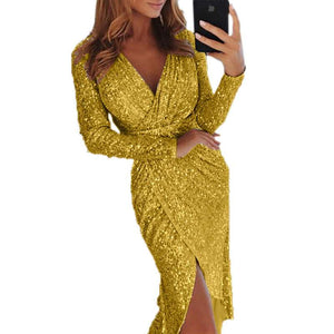 Elegant bronzing bodycon dress for women with sleek fit and shimmering polyester fabric