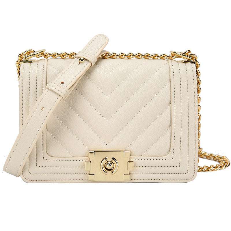 Modern structured messenger handbag with diamond chain strap ideal for parties and stylish daily outfits