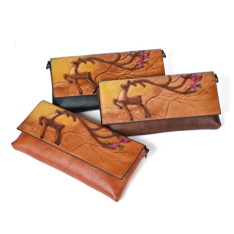 retro embossing clutch handbag