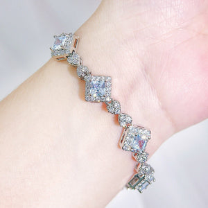 Luxury zircon women's bracelet featuring diamond-like shine and polished metal finish
