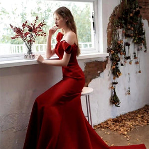 Women's Fashionable Banquet Satin Dress