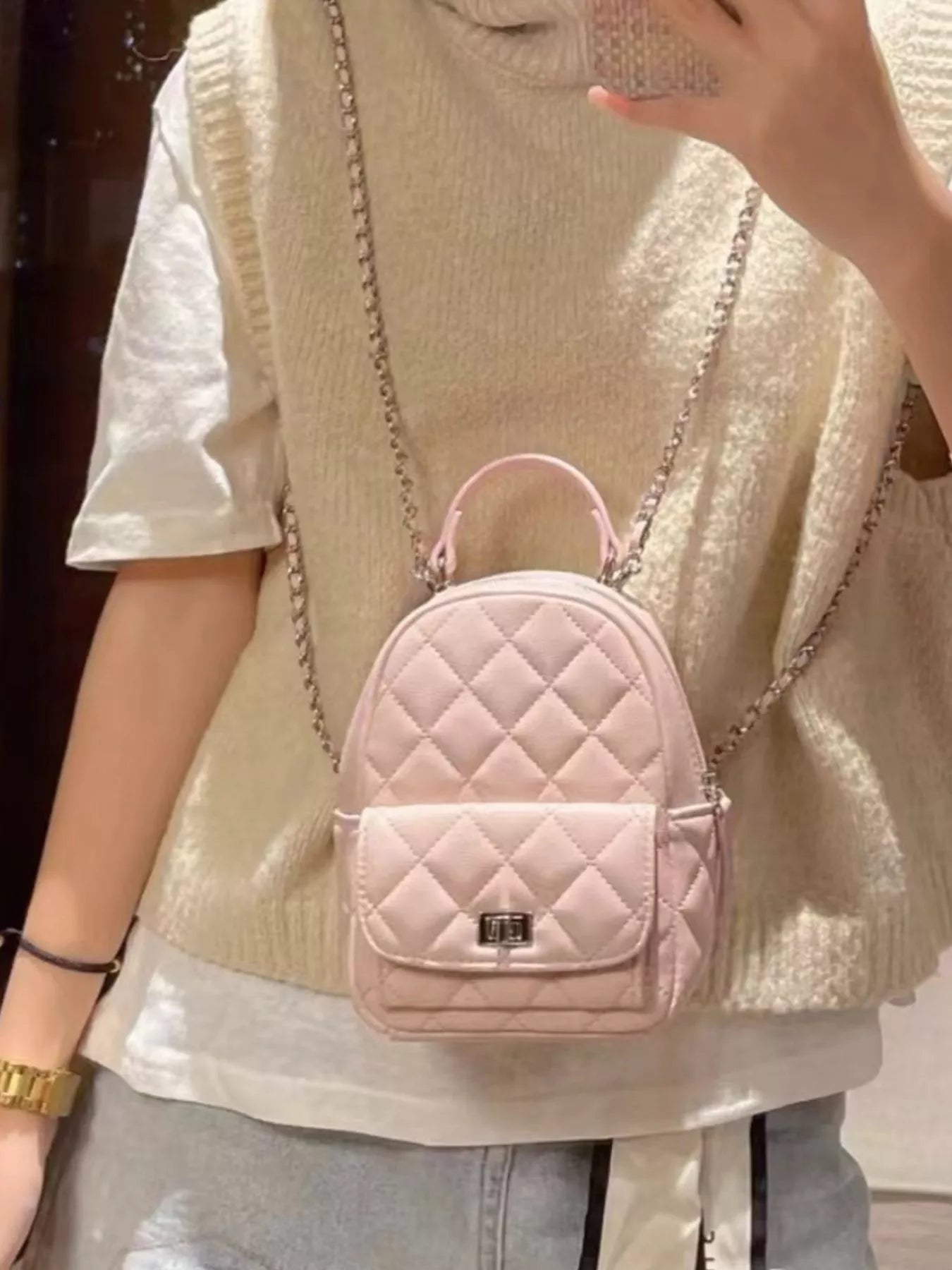 Quilted Leather Mini Bag