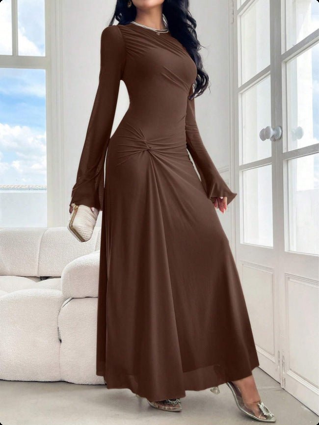 Coffee Pleated Maxi