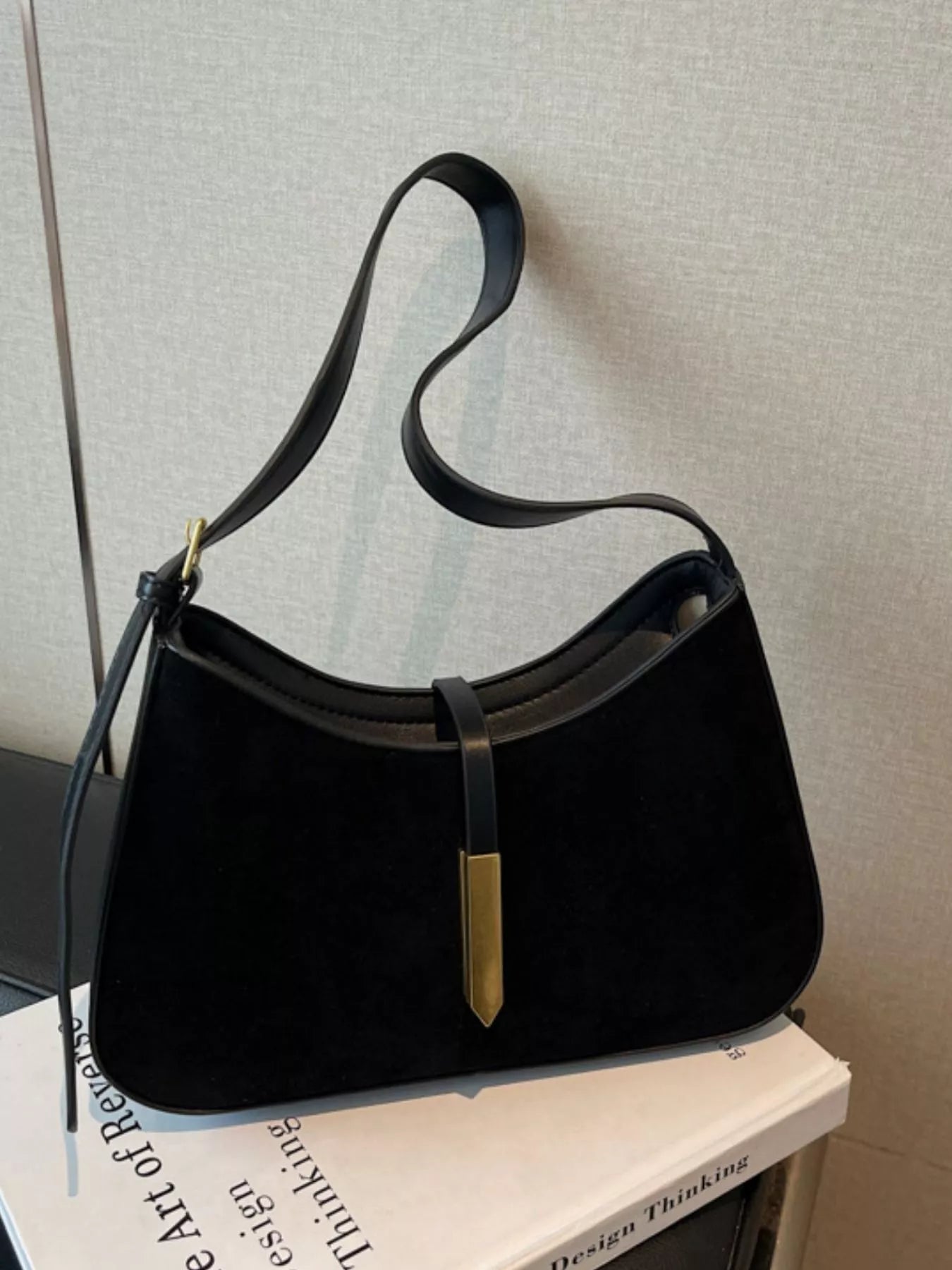 Minimalist Suede Shoulder Bag