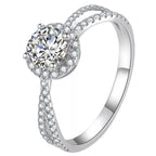 Sterling silver moissanite ring with brilliant center stone