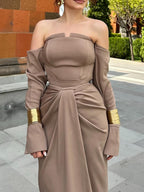 Selene Draped Off-Shoulder Maxi Dress