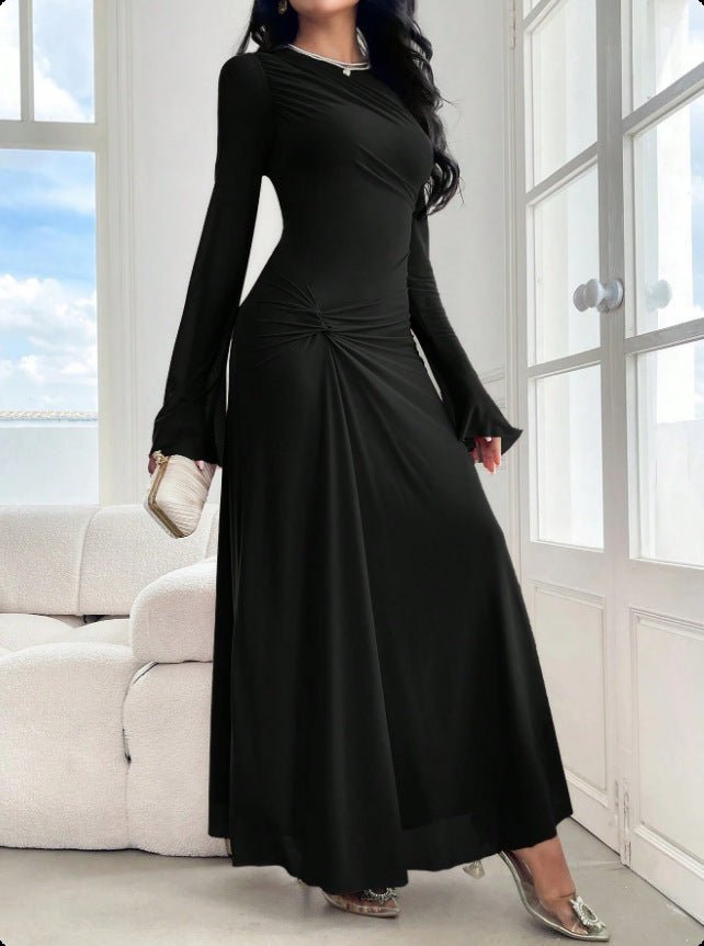 Coffee Pleated Maxi