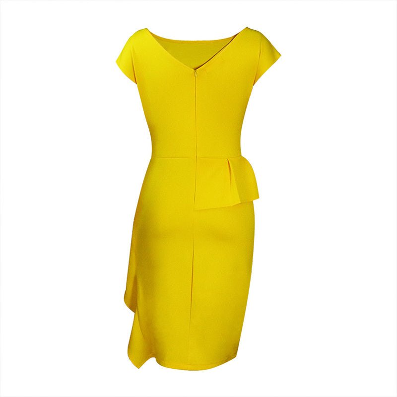 Women's Ruffle Sleeveless Bodycon Midi Dress