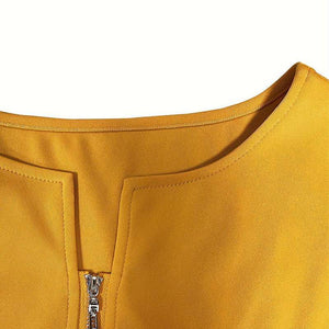 Women’s geometric print midi dress featuring flattering A-line shape