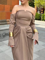 Selene Draped Off-Shoulder Maxi Dress
