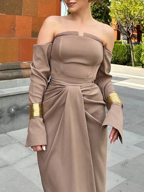 Selene Draped Off-Shoulder Maxi Dress