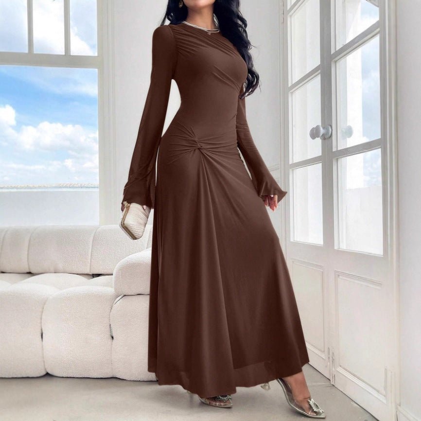 Coffee Pleated Maxi