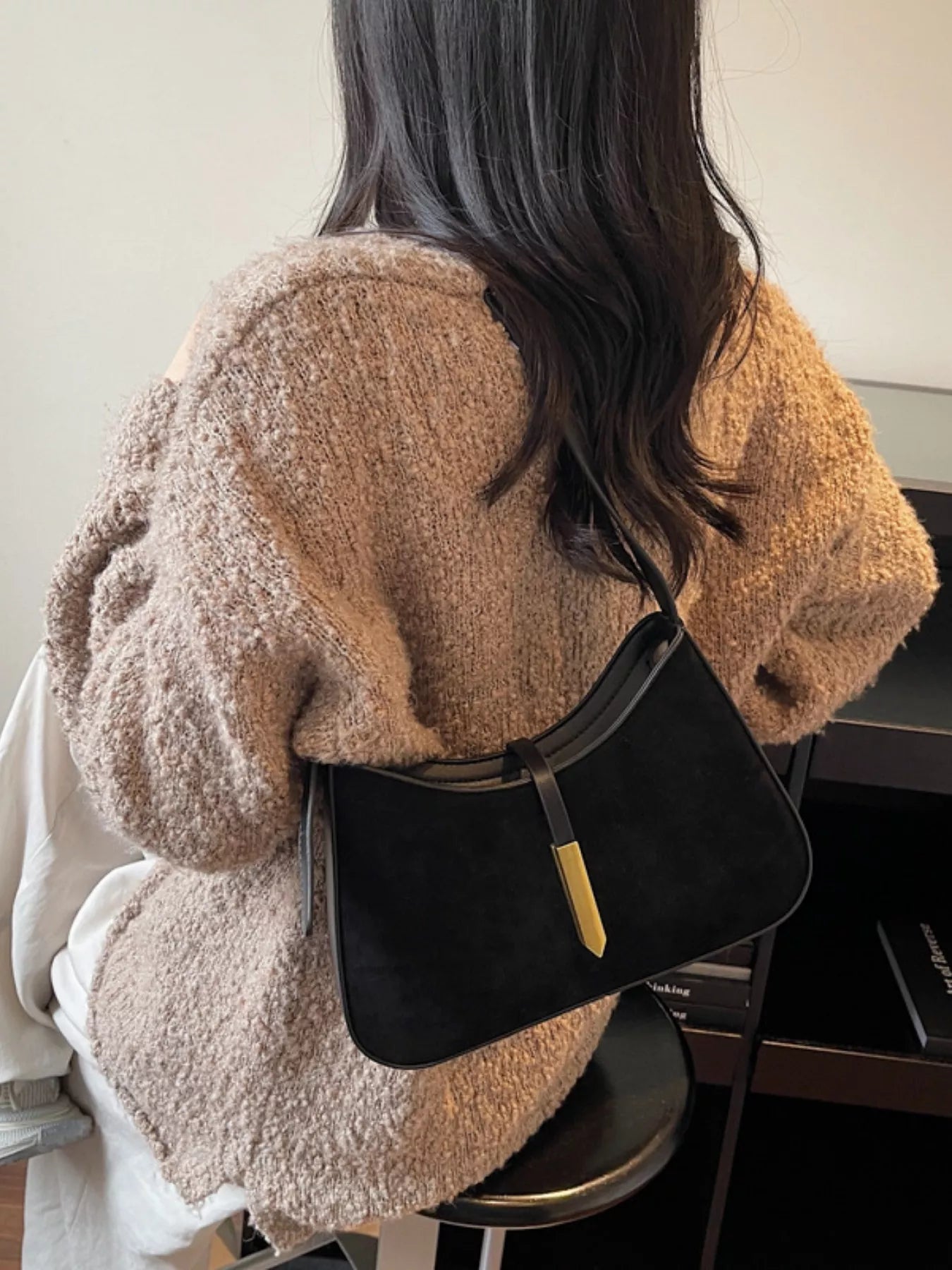Minimalist Suede Shoulder Bag