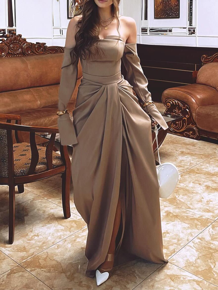 Selene Draped Off-Shoulder Maxi Dress
