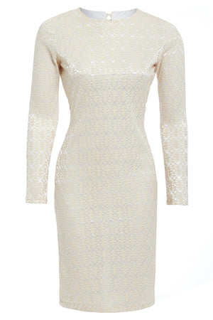 Ivory lace backless Sarvin dress with elegant feminine silhouette