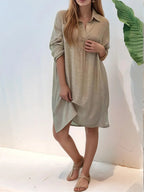 Relaxed mini shirt dress with pockets