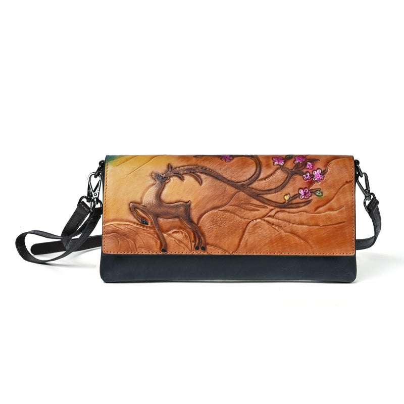 retro embossing clutch handbag