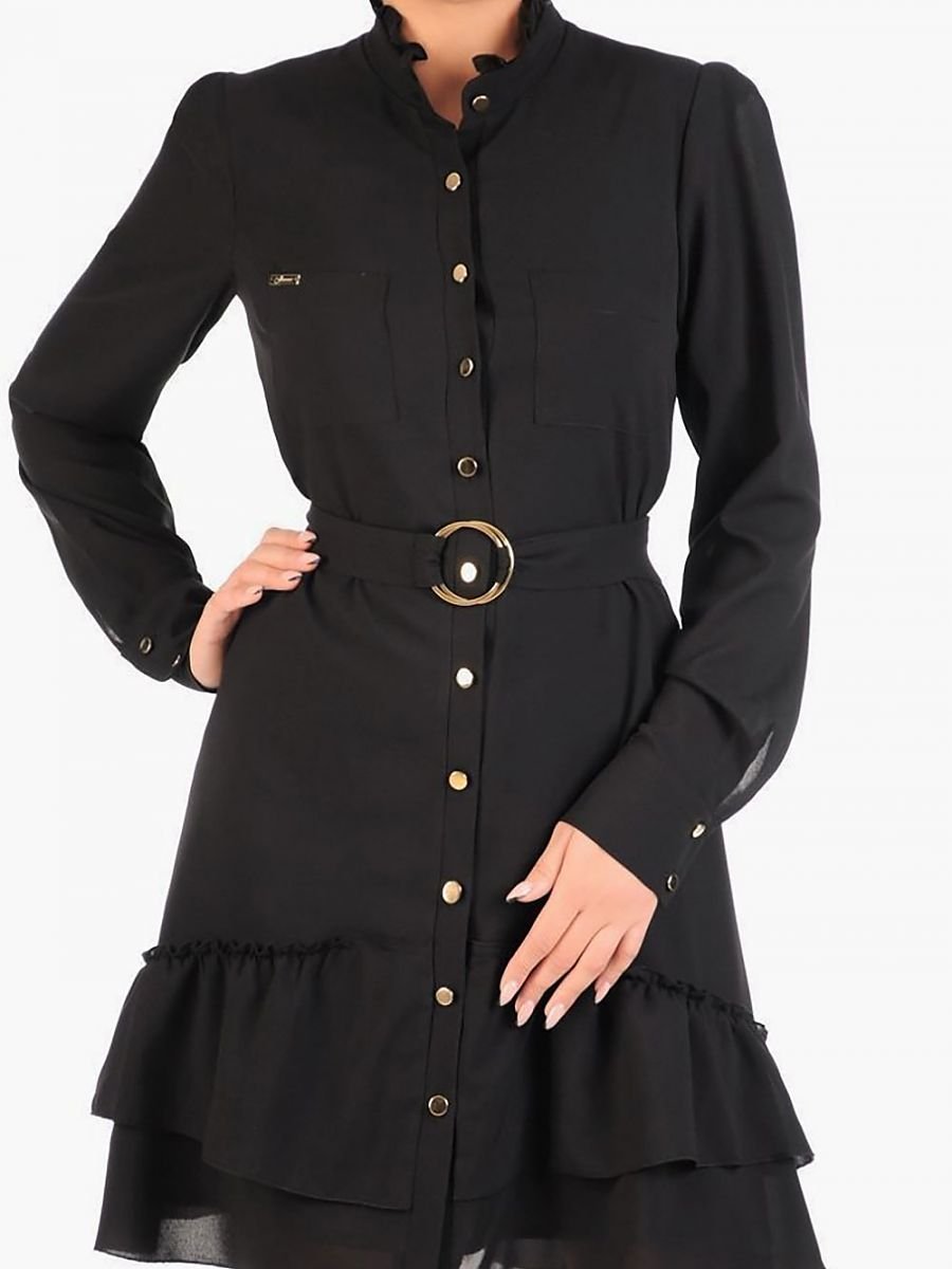 Long sleeve decorative dress with elegant detailing for formal occasions
