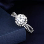 Sterling silver moissanite ring with brilliant center stone