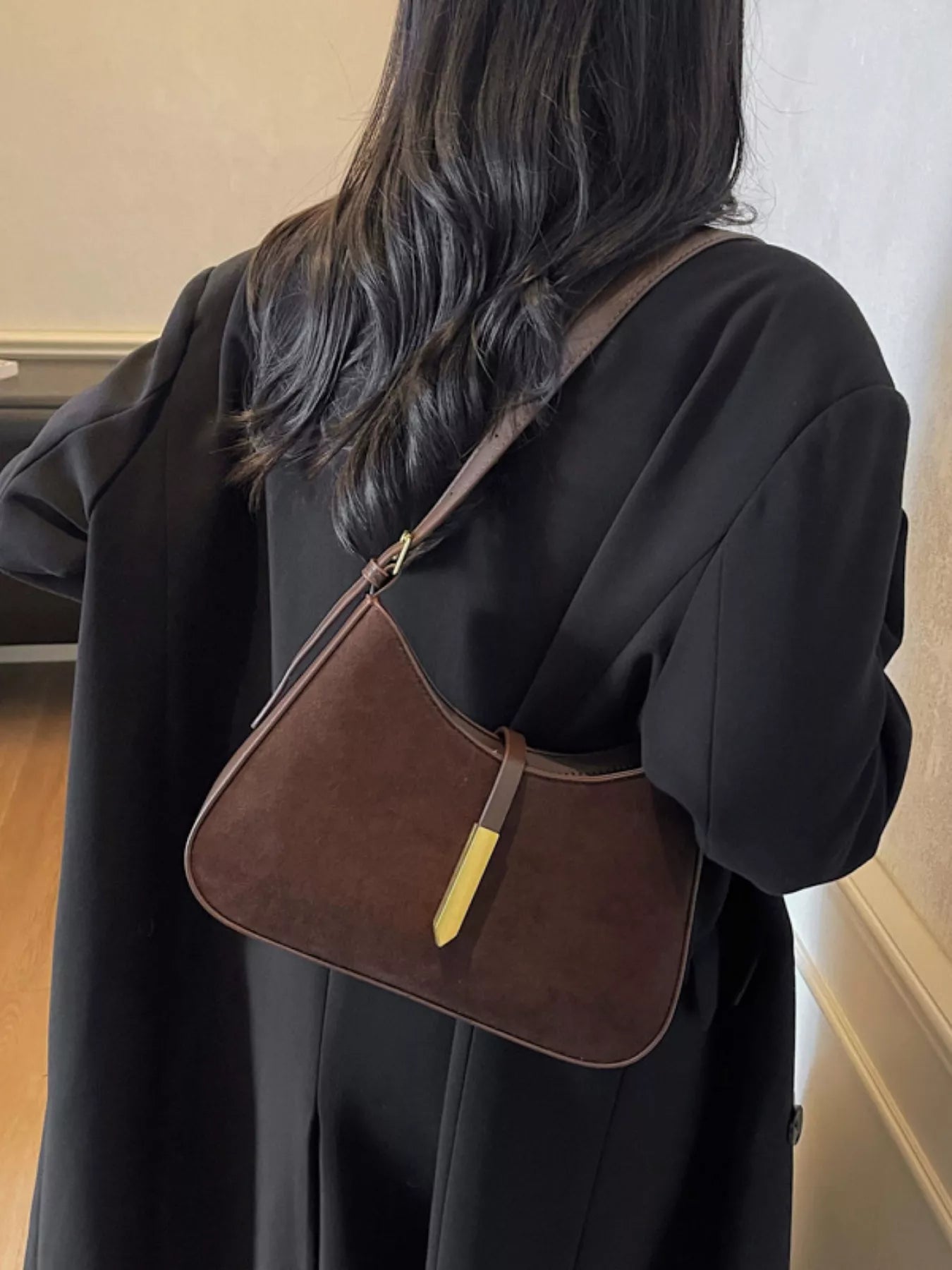 Minimalist Suede Shoulder Bag