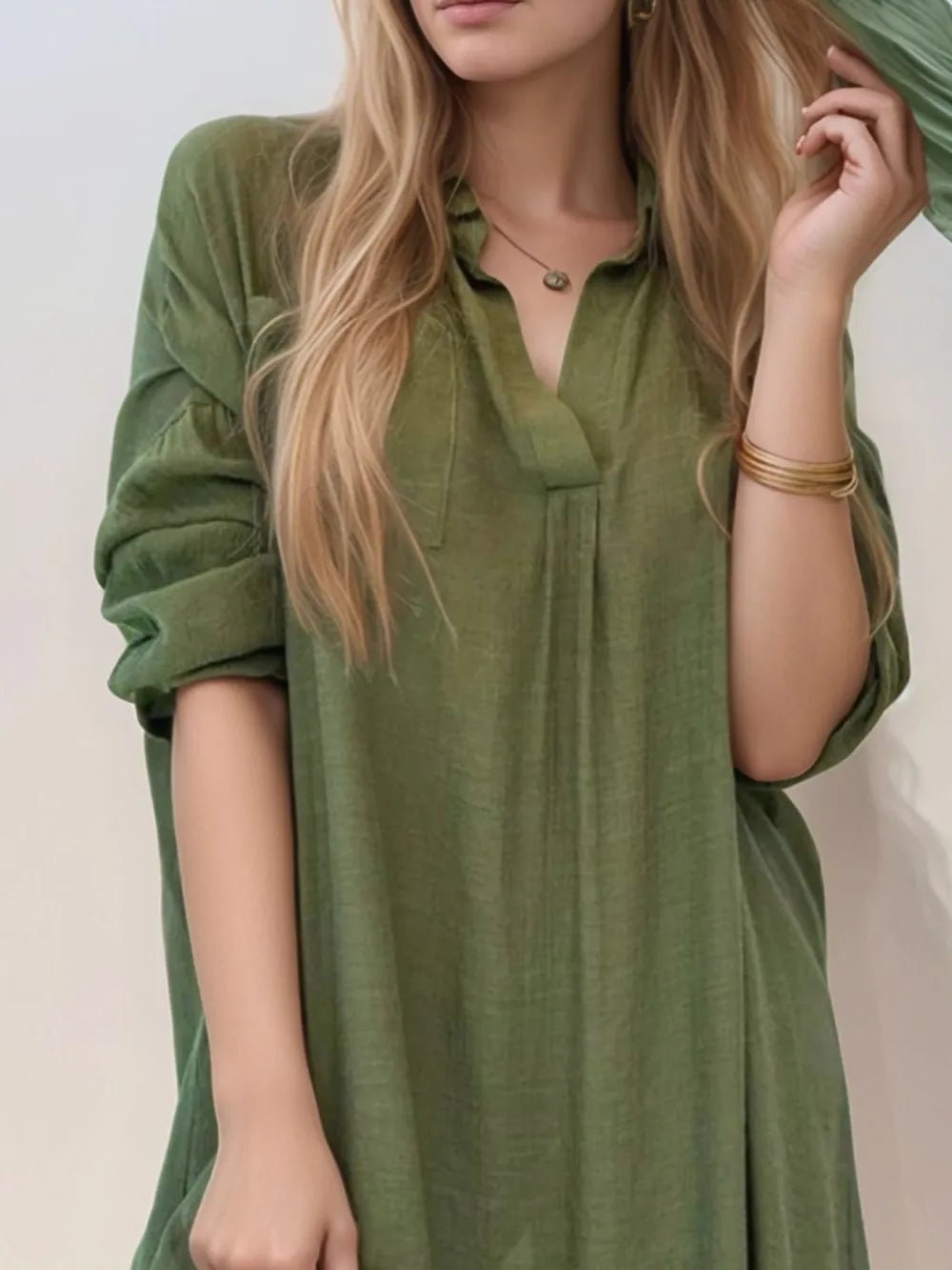 Relaxed mini shirt dress with pockets