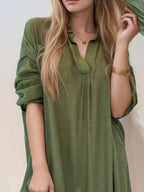 Relaxed mini shirt dress with pockets
