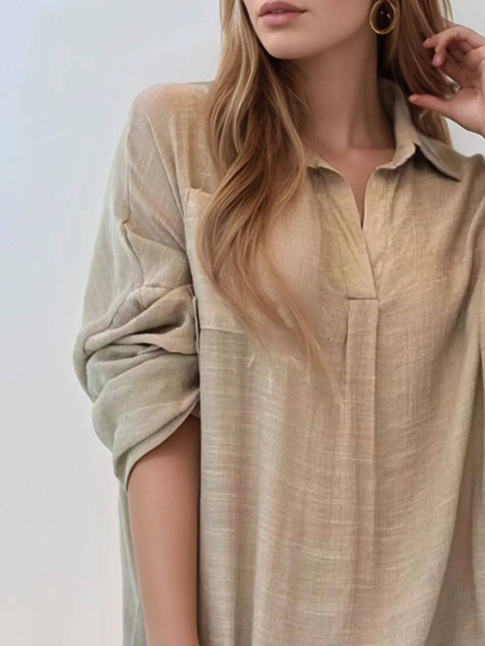 Relaxed mini shirt dress with pockets