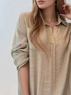 Relaxed mini shirt dress with pockets