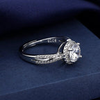 Sterling silver moissanite ring with brilliant center stone