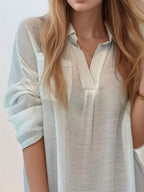 Relaxed mini shirt dress with pockets