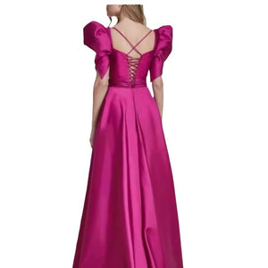 rose red satin gown for special occasions