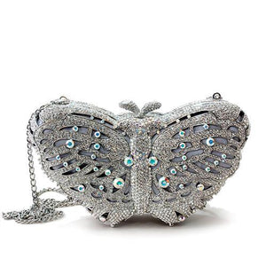 LO2366 - Imitation Rhodium White Metal Clutch with Top Grade Crystal  in White-0