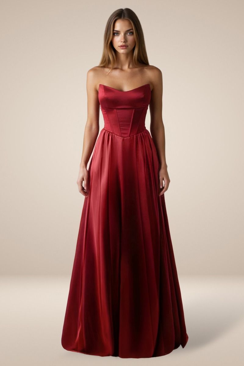 Sweetheart neckline Satin A-line dress