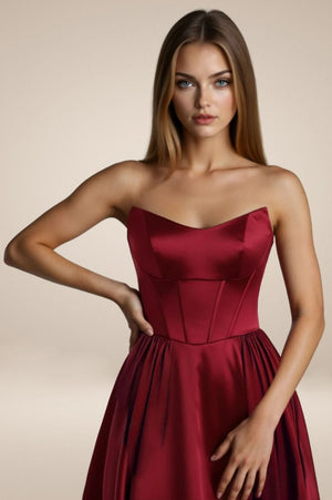 Sweetheart neckline Satin A-line dress